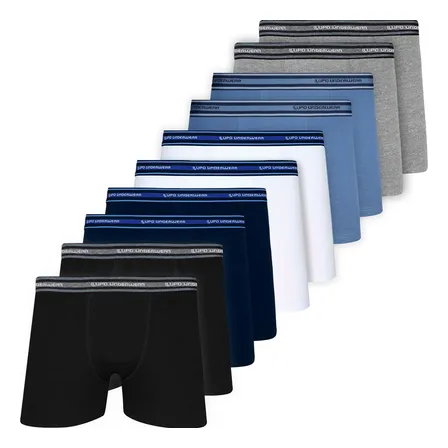 Kit 10 Cuecas Boxer Lupo Algodão Confortável Box Original