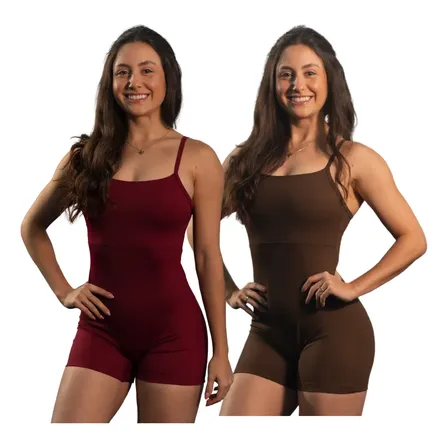 Kit 2 Macaquinho Curto Fitness Poli Academia