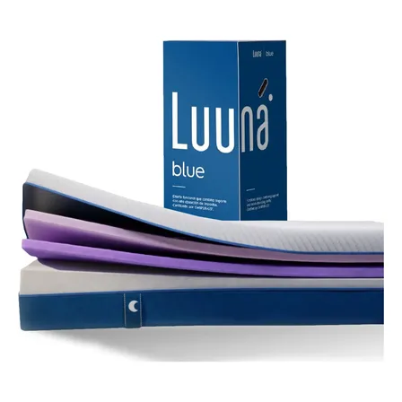 Colchão Luuna Blue Branco E Azul Casal 3 Espumas