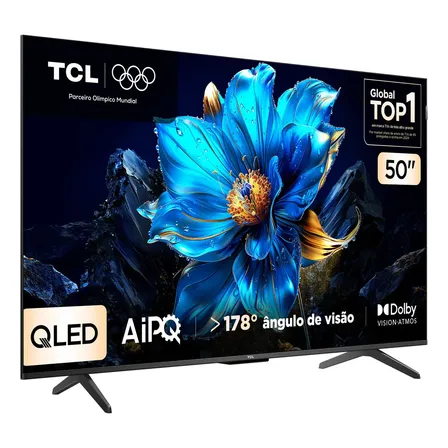 Smart Tv Tcl 50 Polegadas Qled 4k P7k Wifi Bluetooth Google Tv Hdr10+ Dolby Atmos Dolby Vision 50p7k