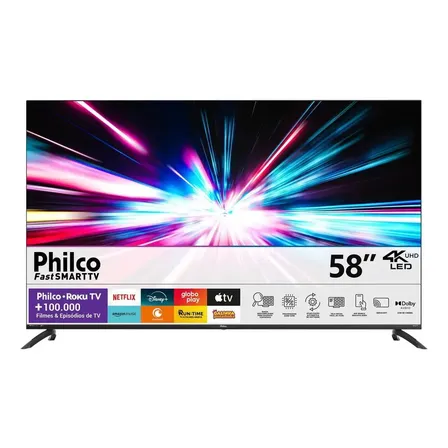Smart Tv Philco 58 P58vik 4k Uhd Led Roku Dolby Audio Wi-fi Hdr10 110/220v