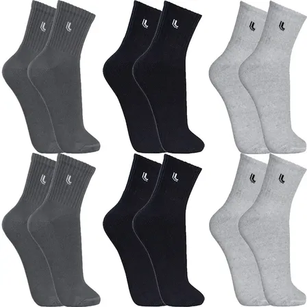 Kit 6 Pares Meias Lupo Cano Médio Alto Academia Original