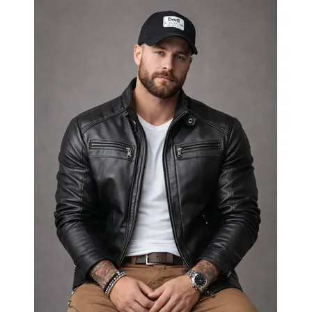 Jaqueta De Couro Masculina Casaco Frio Impermeavel Inverno