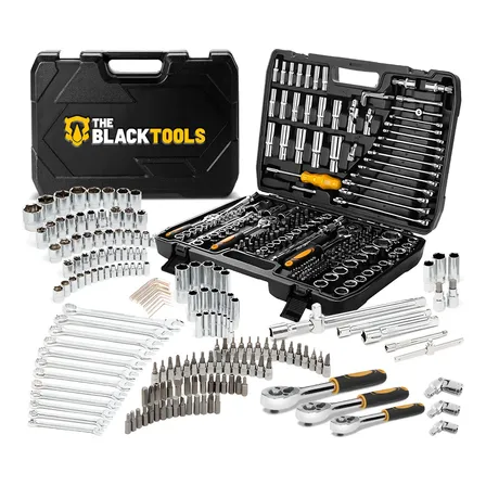 Jogo Soquetes Catracas Ferramentas Kit Chave 216 Peças Completa Oficina Master Maleta Tkf216 The Black Tools