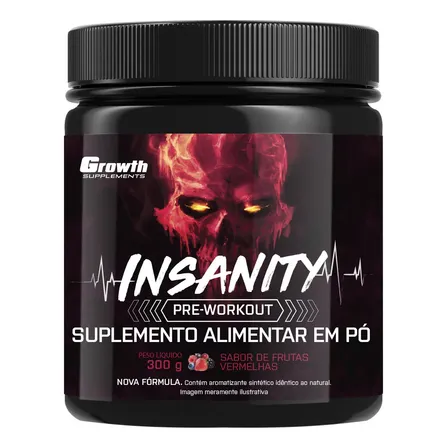 Pré-treino Insanity 300g Growth Supplements - Frutas Vermelhas