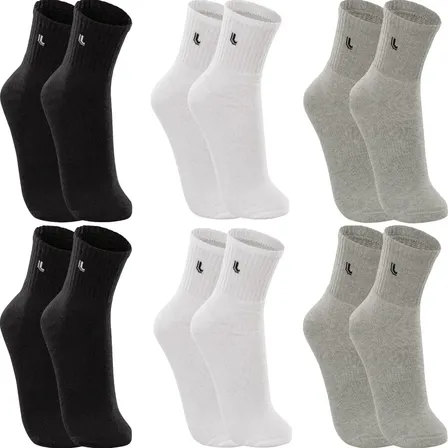 Kit 6 Pares Meias Lupo Cano Médio Esportivas Academia