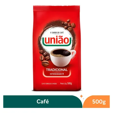 Café Torrado E Moido Tradicional Pouch 500g Intensidade 8 União Pacote