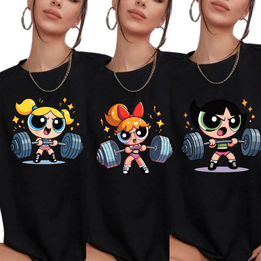 Camiseta Feminina Preta 100% Algodão Academia Docinho Florzinha Lindinha Look Treino Confortavél