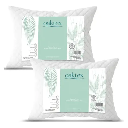 Kit C/2 Travesseiros Luxo Matelado Fibra Antialérgica 50x70 Branco