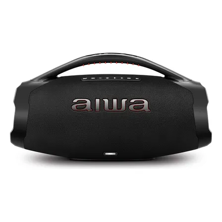 Caixa De Som Boombox Aiwa Aws-bbs-01b 200w Ip66 30hs De Bateria Preto 127/220v