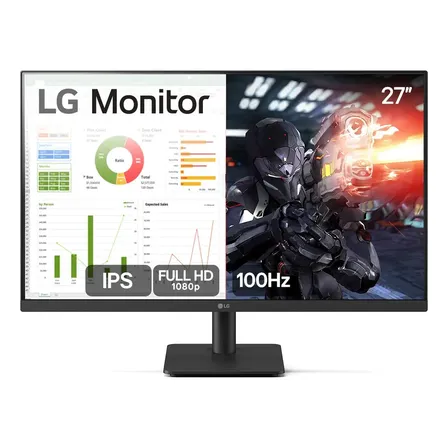 Monitor Pc Gamer LG 27 Ips, Full Hd, 100hz, Hdmi - 27ms500-b Bivolt Preto 127/220v