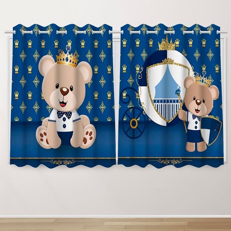 Cortina Infantil 2,60x1,50 Urso Príncipe