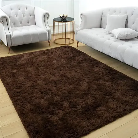Tapete 2,00x1,50 Peludo Felpudo Sala E Quarto Cores Cor Chocolate Desenho Do Tecido Pelo Alto 2 M 1.5 M